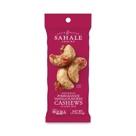 Sahale Snacks Glazed Mixes, Cashew Pom Vanilla, 1.5 oz, PK18 9386900021